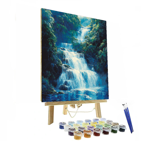 Katsushika Hokusai Inspired Cascading Dreams - DIY Painting By Numbers Kit