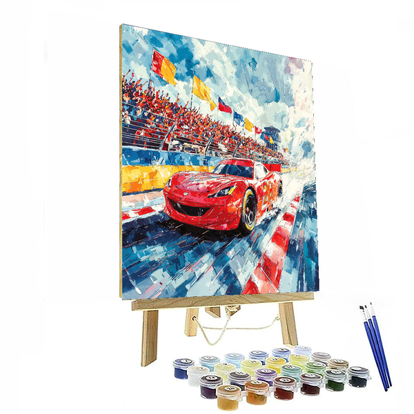 Lightning McQueen's Piston Cup Race - Disney Inspired DIY Painting By Numbers Kit