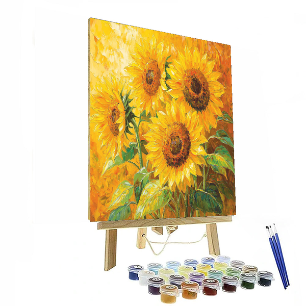 Fröhliche Sonnenblumen, inspiriert von Vincent van Gogh – Malen nach Zahlen zum Selbermachen