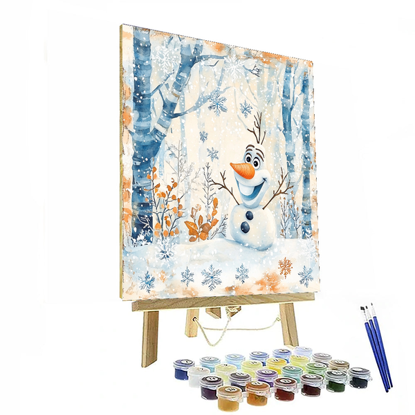 Olaf's Cozy Snow Day - Disney Inspired DIY Painting By Numbers Kit