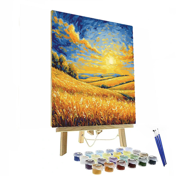 Vincent Van Gogh Inspired Van Gogh's Harvest Sunset - DIY Painting By Numbers Kit