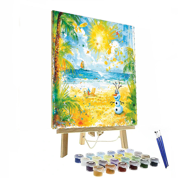 Olaf's Summer Celebration - Disney Inspired DIY Painting By Numbers Kit