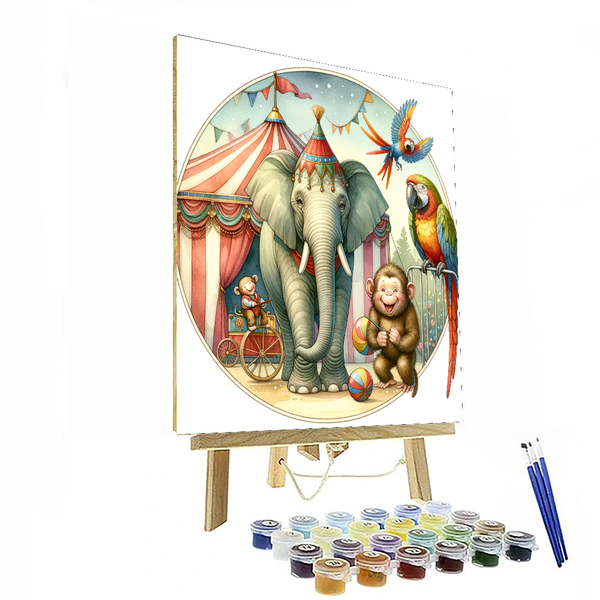 Charming Circus Animals - DIY Painting By Numbers Kit