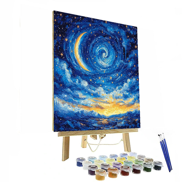 Vincent van Gogh Inspired A Starlit Night - DIY Painting By Numbers Kit