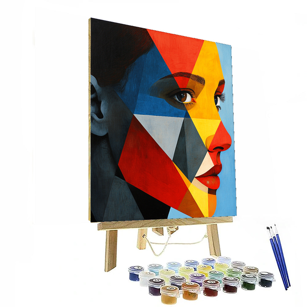 Picasso Inspired Cubist Portrait - DIY Painting By Numbers Kit