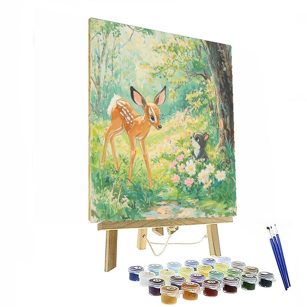 Bambi's Friends in the Meadow - Disney Inspired DIY Painting By Numbers Kit