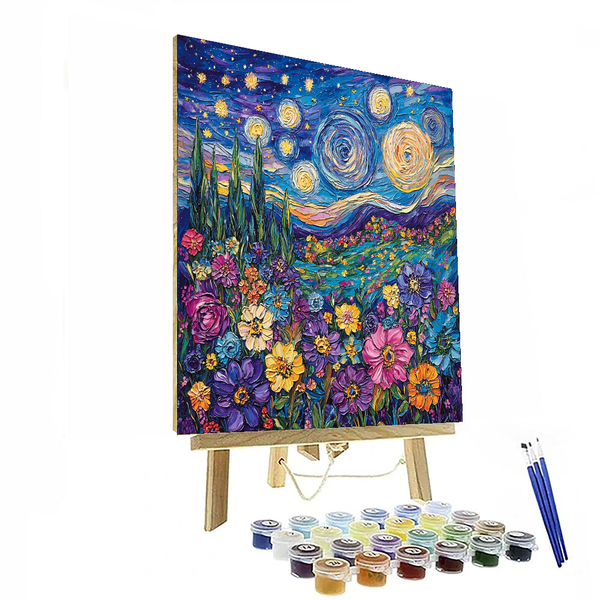 Vincent van Gogh Inspired Starlit Garden - DIY Painting By Numbers Kit