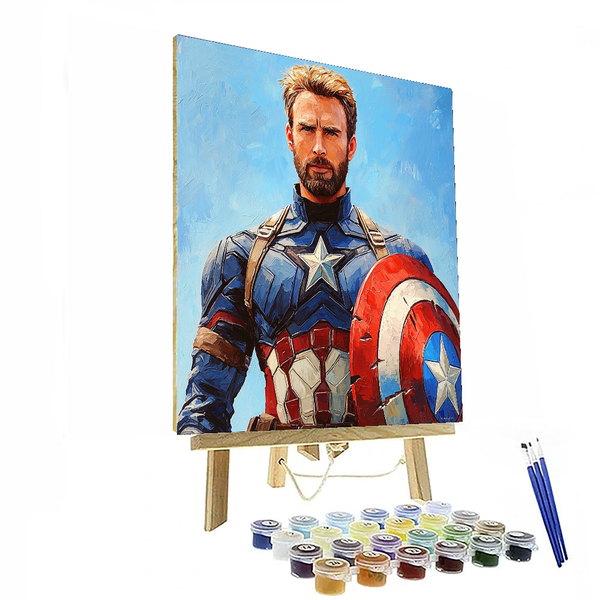 Chris Evans: Captain America's Unyielding Valor - DIY Painting By Numbers Kit