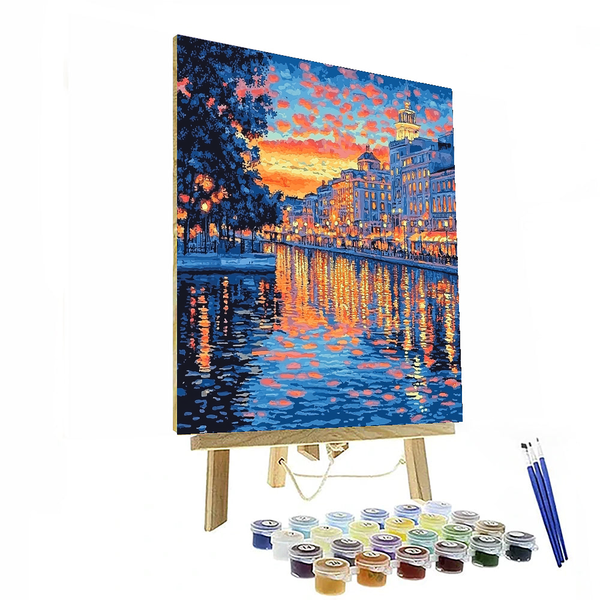 Von Claude Monet inspirierte, wunderliche Lichter der Stadt – Malen nach Zahlen-Set zum Selbermachen