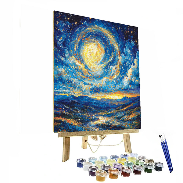 Van Gogh inspirierter Sternenhimmel, abstrakte Wandkunst – Malen nach Zahlen zum Selbermachen