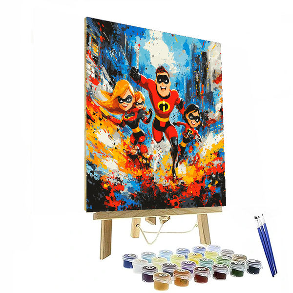 Incredibles Superhero Family - Disney Inspired DIY Painting By Numbers Kit