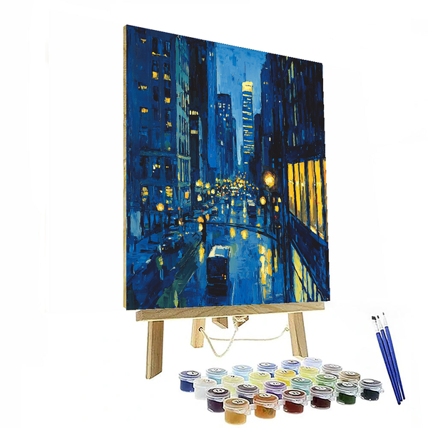 Von Edward Hopper inspirierte Metropolitan Nights – Malen nach Zahlen-Set zum Selbermachen