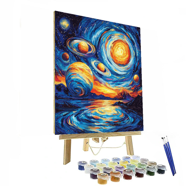 Vincent Van Gogh Inspired Starry Solar System - DIY Painting By Numbers Kit