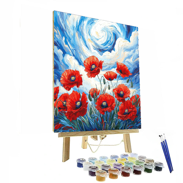 Vincent Van Gogh Inspired Whispering Poppies - DIY Painting By Numbers Kit