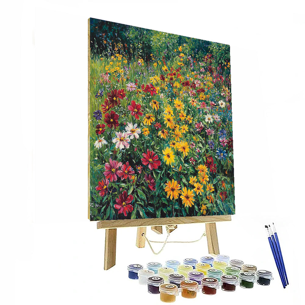 Wildblumenwiesen inspiriert von Claude Monet – Malen nach Zahlen-Set zum Selbermachen