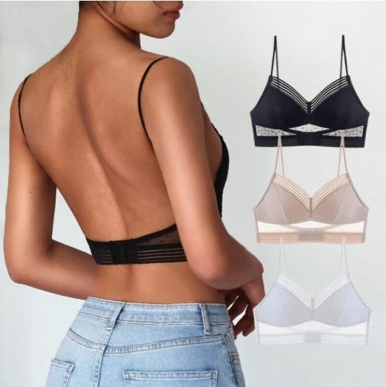 💖Soutien-gorge en dentelle à bretelles spaghetti con dos exposé.🌹